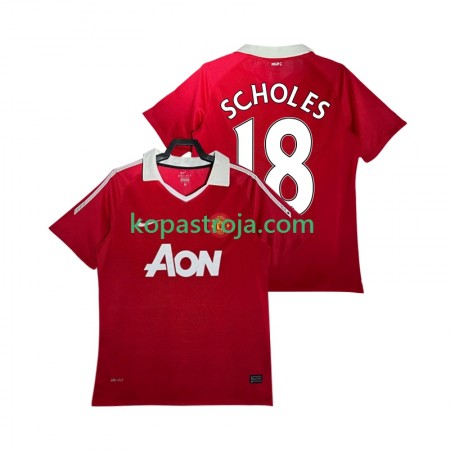 Billiga Fotbollströjor Manchester United SCHOLES 18 2010 2011 Retro Hemma tröja Kortärmad